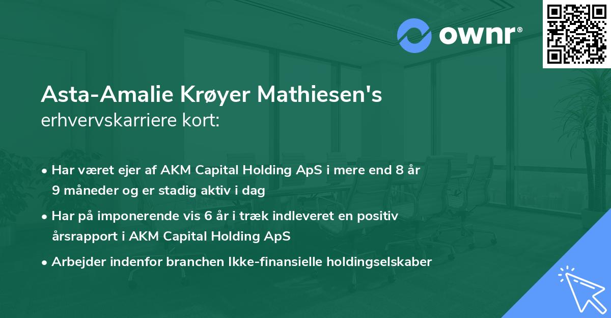 Asta-Amalie Krøyer Mathiesen's erhvervskarriere kort