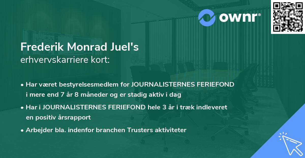 Frederik Monrad Juel's erhvervskarriere kort