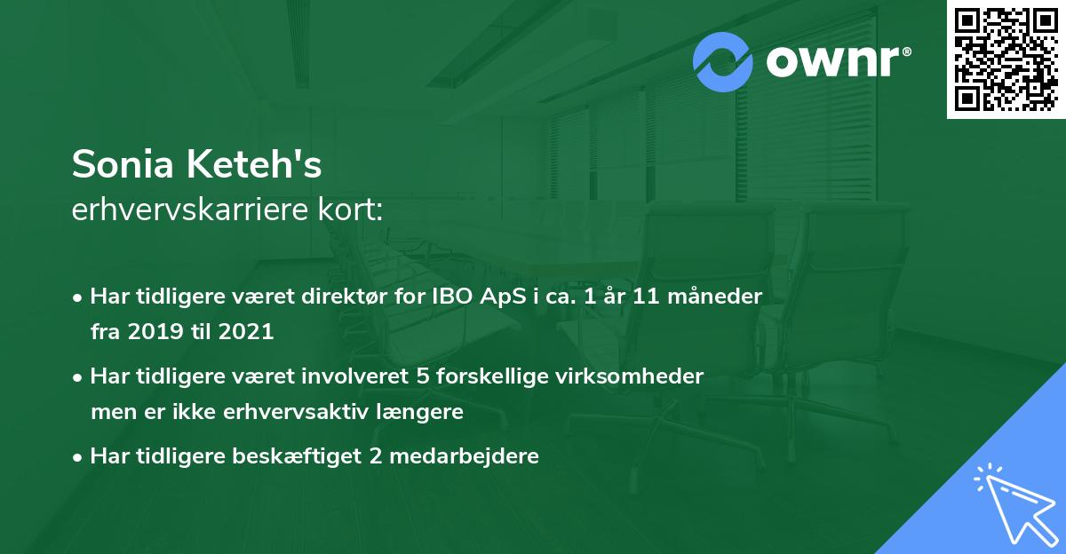 Sonia Keteh's erhvervskarriere kort