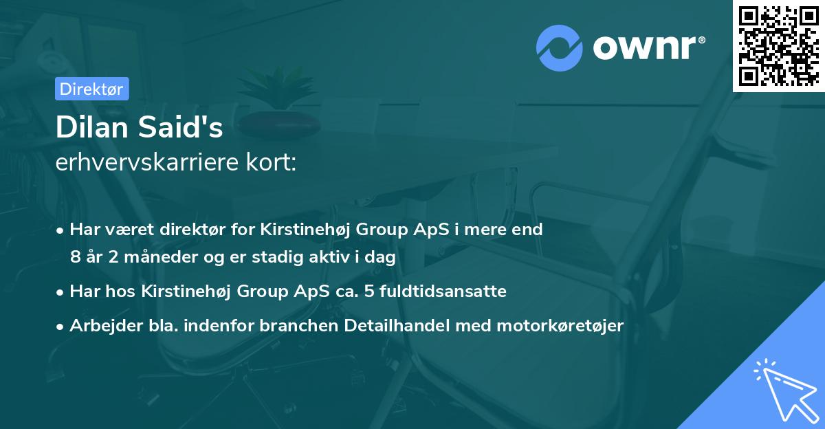 Dilan Said's erhvervskarriere kort