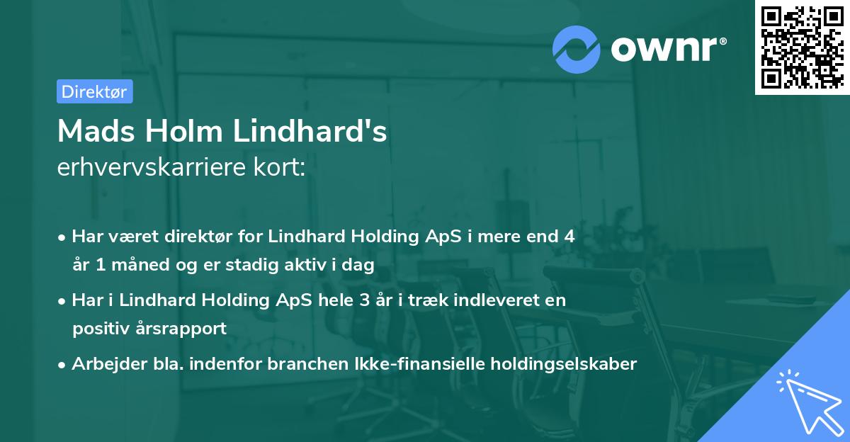 Mads Holm Lindhard's erhvervskarriere kort