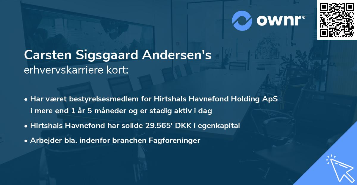 Carsten Sigsgaard Andersen's erhvervskarriere kort