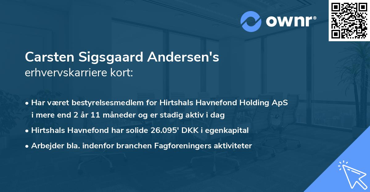 Carsten Sigsgaard Andersen's erhvervskarriere kort