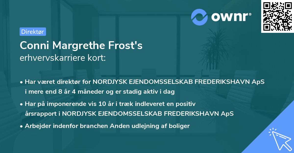 Conni Margrethe Frost's erhvervskarriere kort