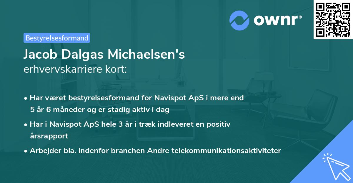 Jacob Dalgas Michaelsen's erhvervskarriere kort