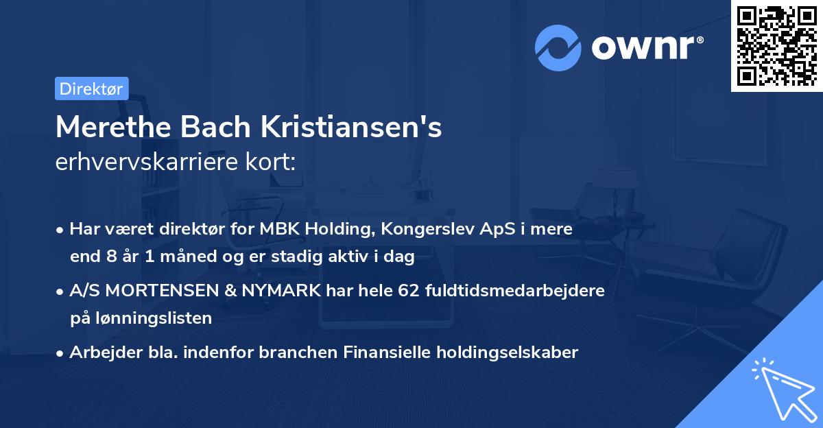 Merethe Bach Kristiansen's erhvervskarriere kort