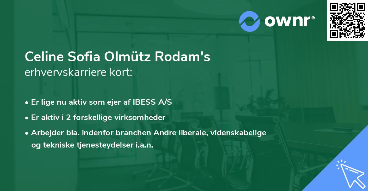 Celine Sofia Olmütz Rodam's erhvervskarriere kort