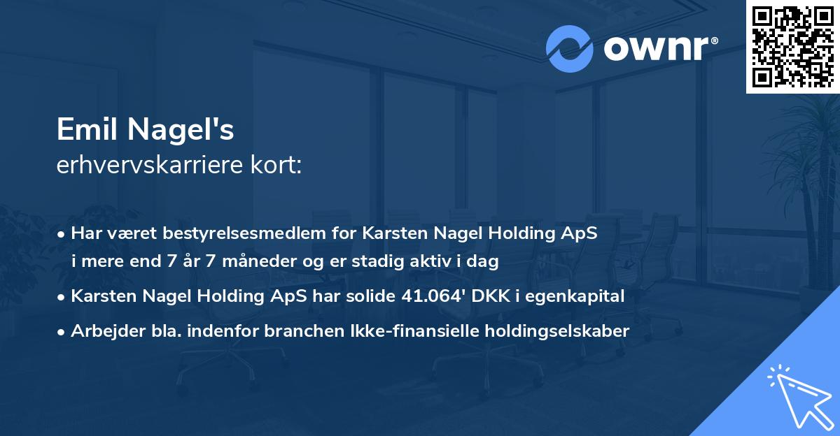 Emil Nagel's erhvervskarriere kort