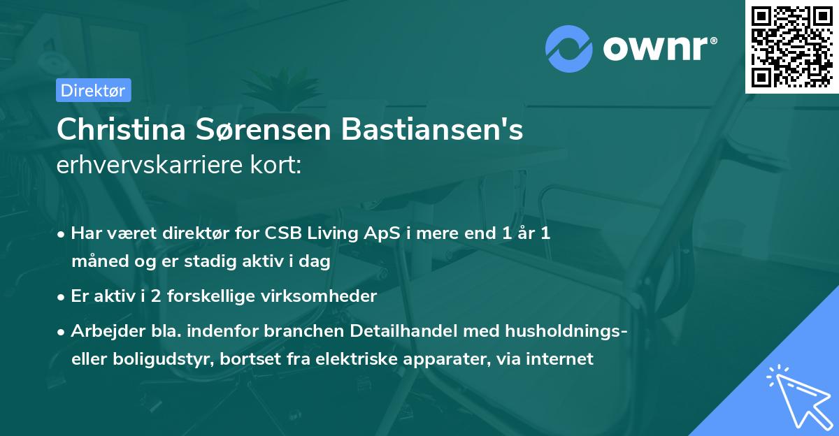 Christina Sørensen Bastiansen's erhvervskarriere kort