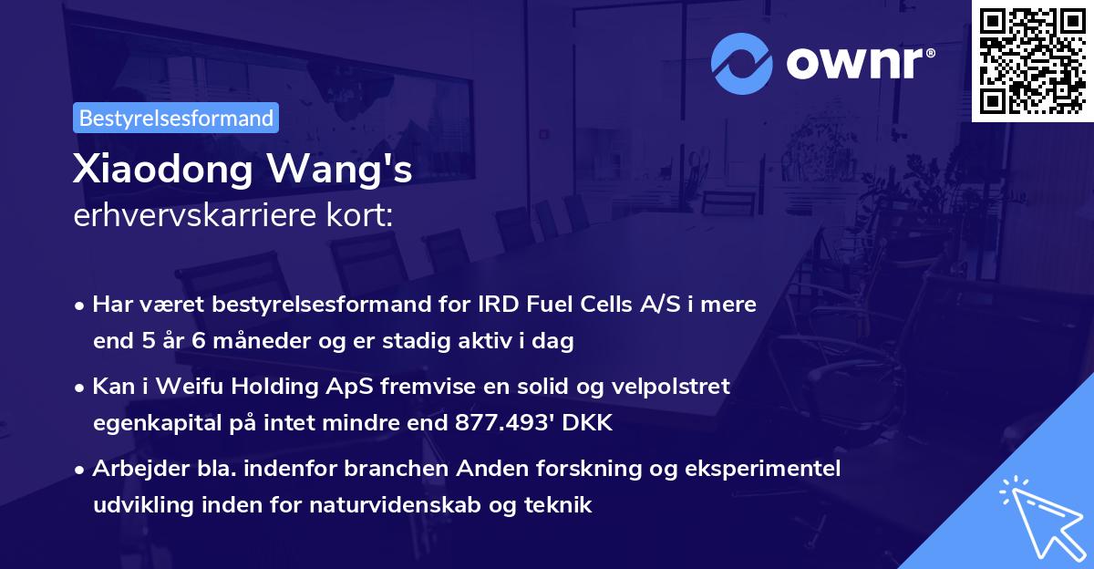 Xiaodong Wang's erhvervskarriere kort