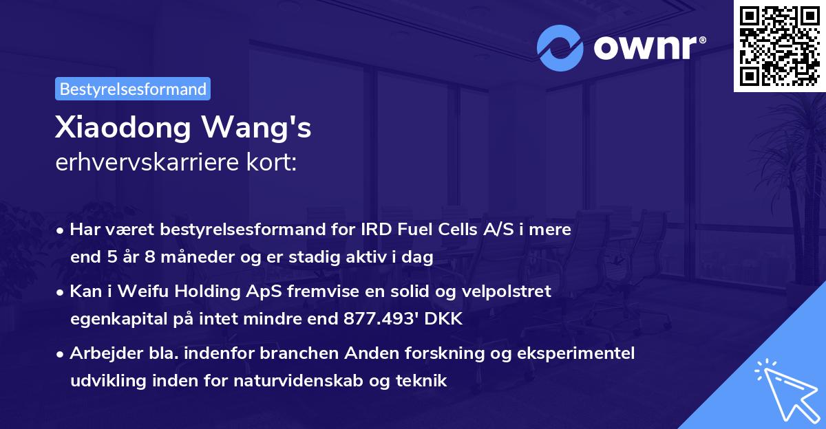 Xiaodong Wang's erhvervskarriere kort