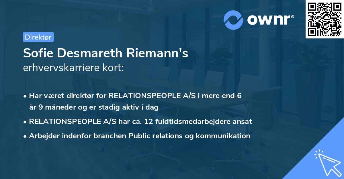 Sofie Desmareth Riemann's erhvervskarriere kort