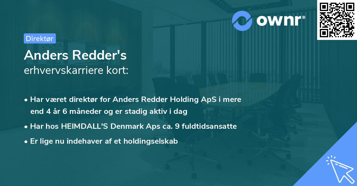 Anders Redder's erhvervskarriere kort