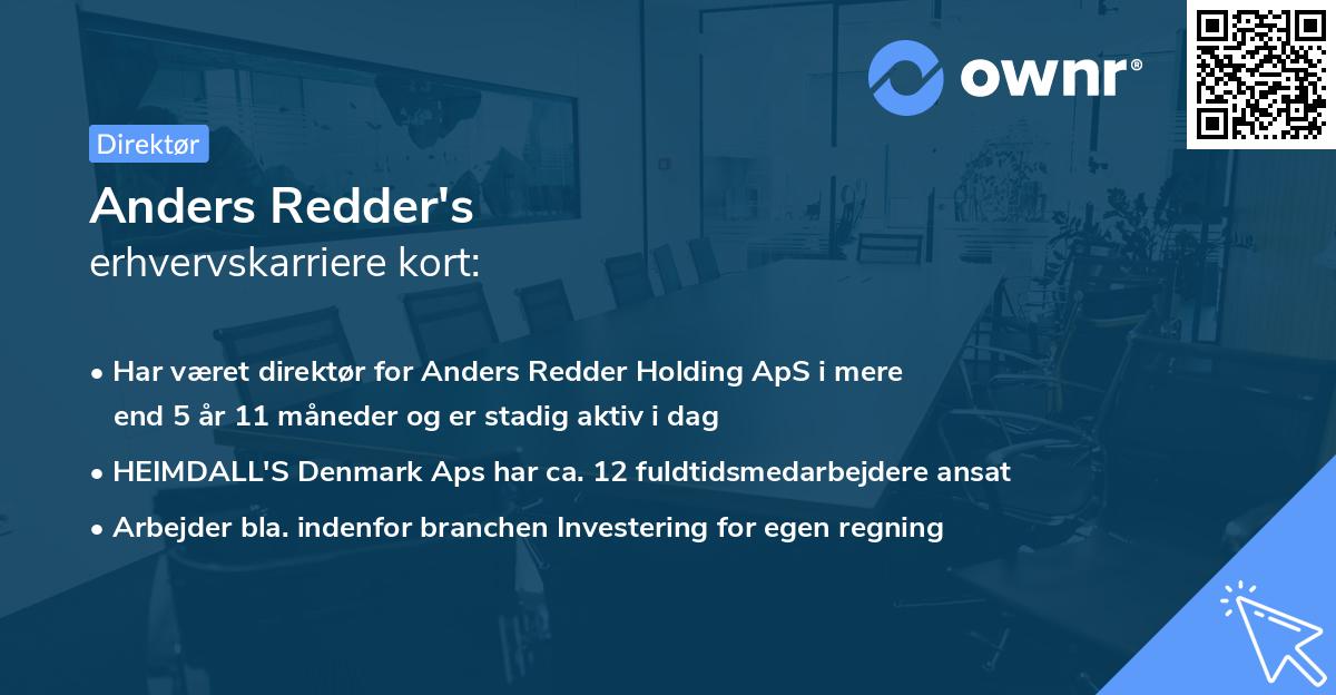 Anders Redder's erhvervskarriere kort
