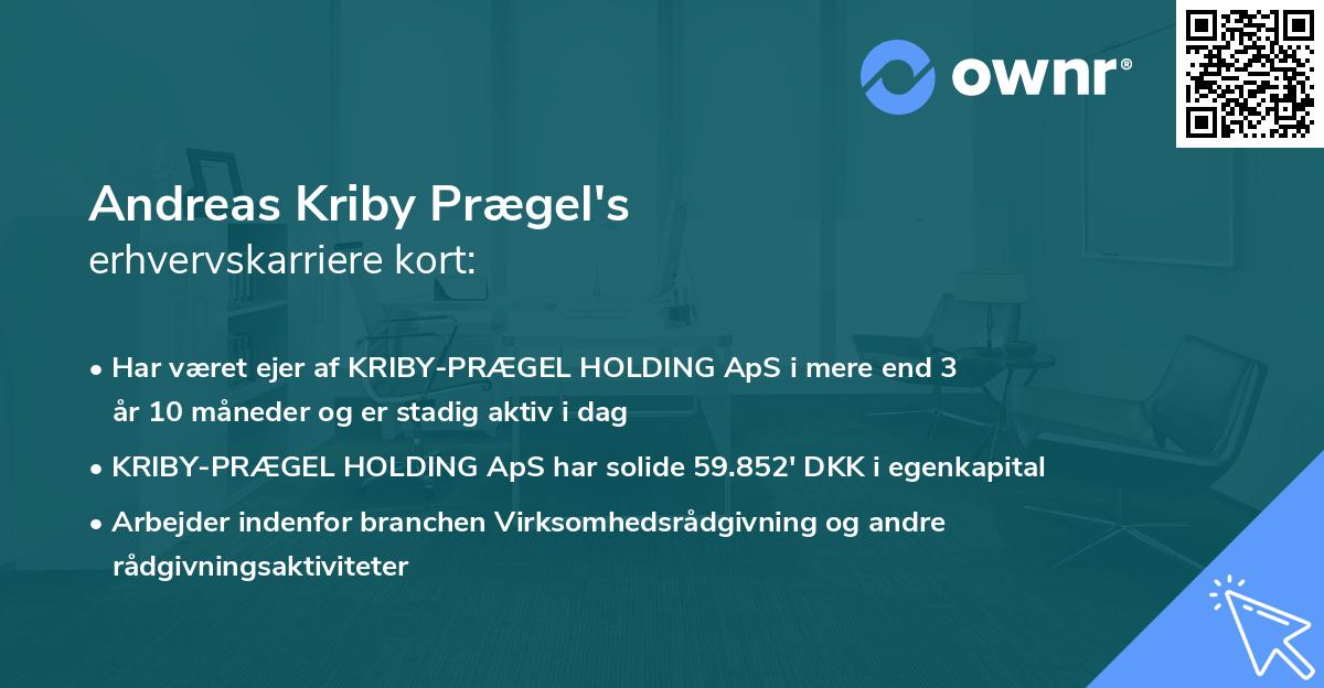 Andreas Kriby Prægel's erhvervskarriere kort