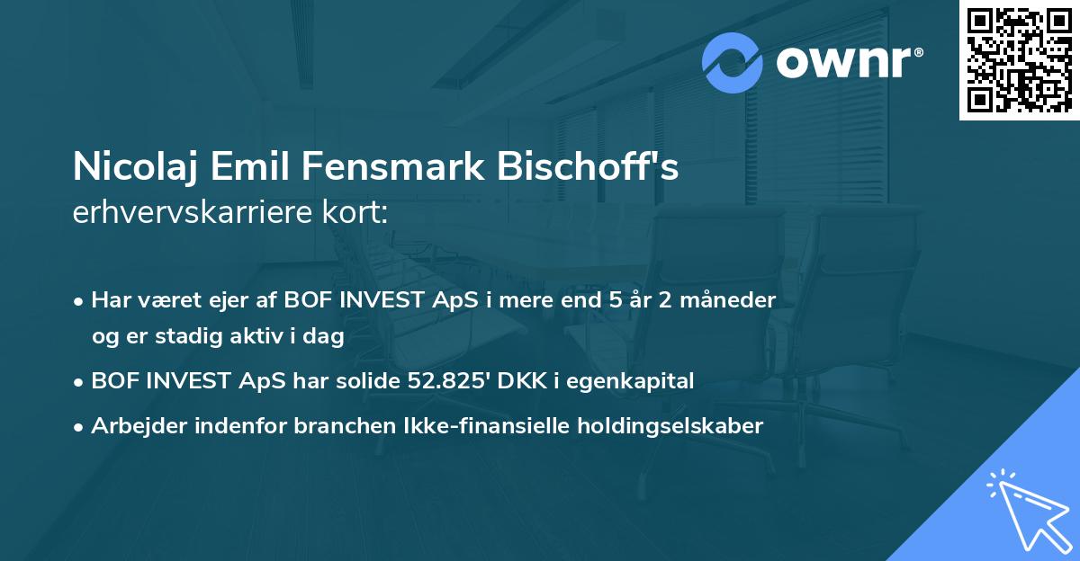 Nicolaj Emil Fensmark Bischoff's erhvervskarriere kort