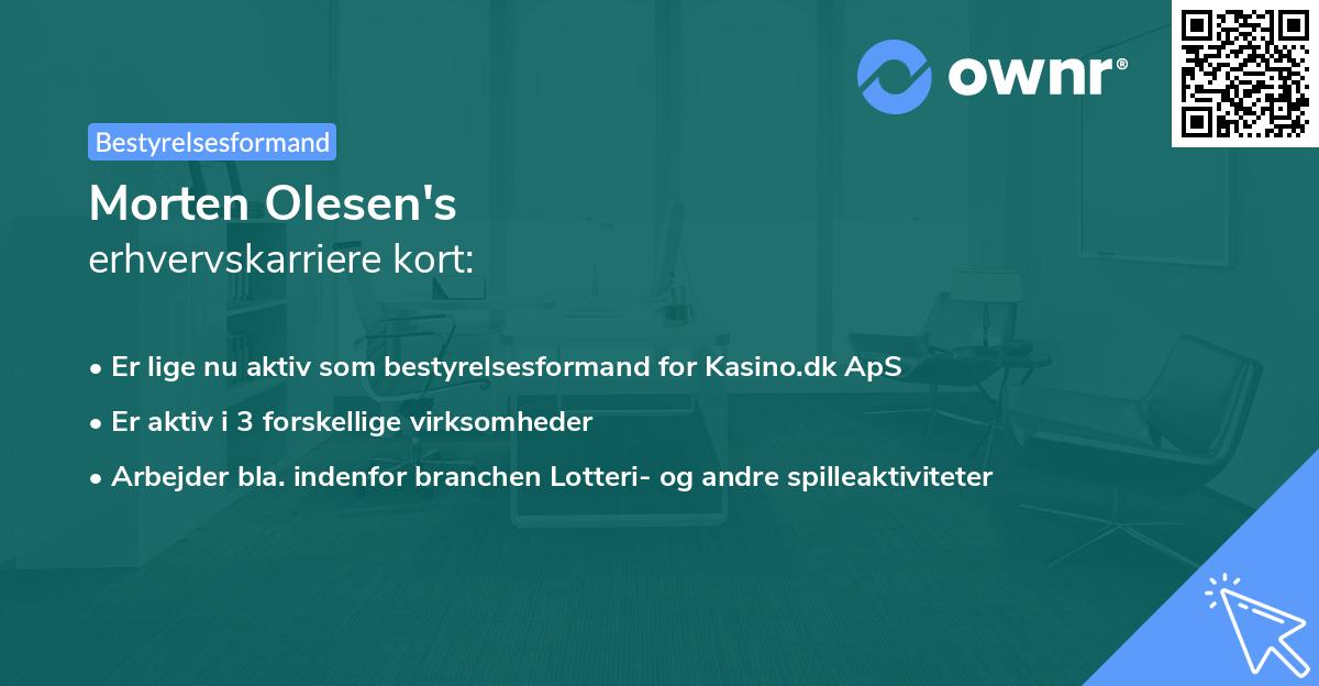 Morten Olesen's erhvervskarriere kort