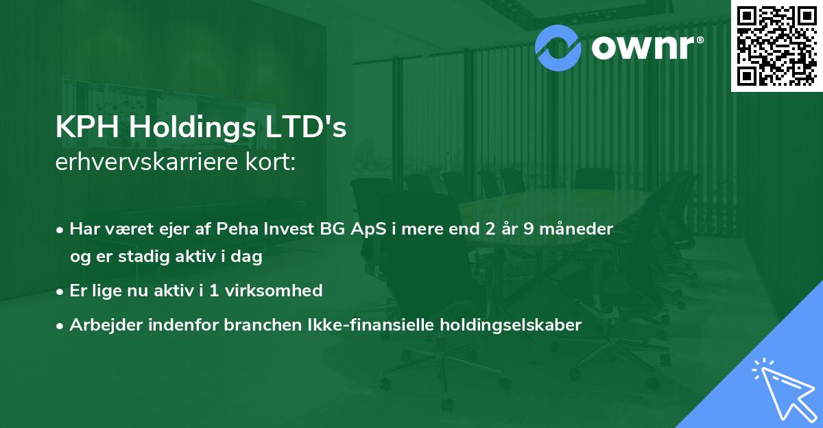 KPH Holdings LTD's erhvervskarriere kort