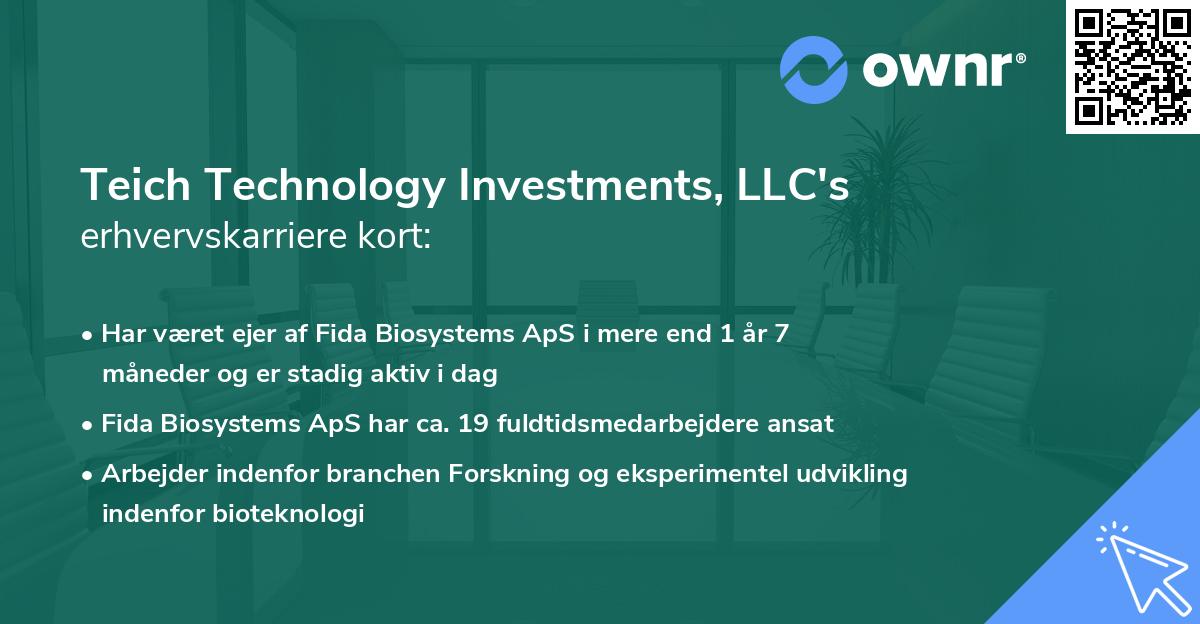 Teich Technology Investments, LLC's erhvervskarriere kort