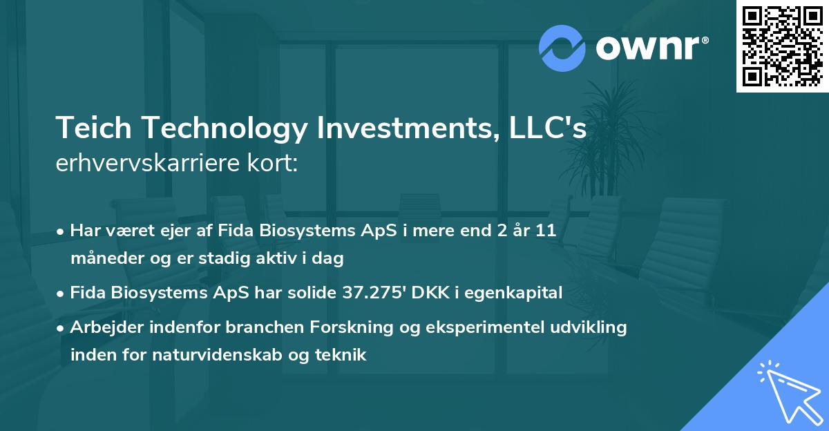 Teich Technology Investments, LLC's erhvervskarriere kort