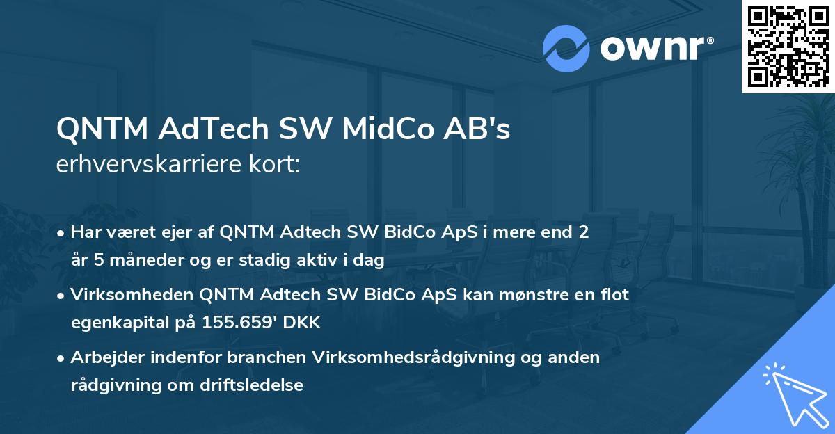 QNTM AdTech SW MidCo AB's erhvervskarriere kort