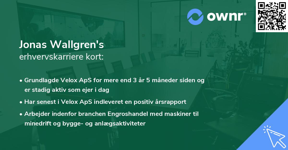 Jonas Wallgren's erhvervskarriere kort