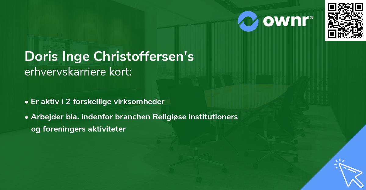 Doris Inge Christoffersen's erhvervskarriere kort