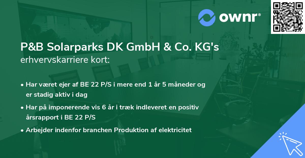 P&B Solarparks DK GmbH & Co. KG's erhvervskarriere kort