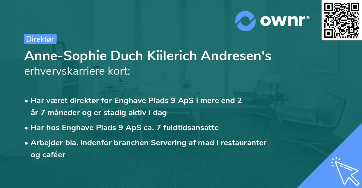 Anne-Sophie Duch Kiilerich Andresen's erhvervskarriere kort
