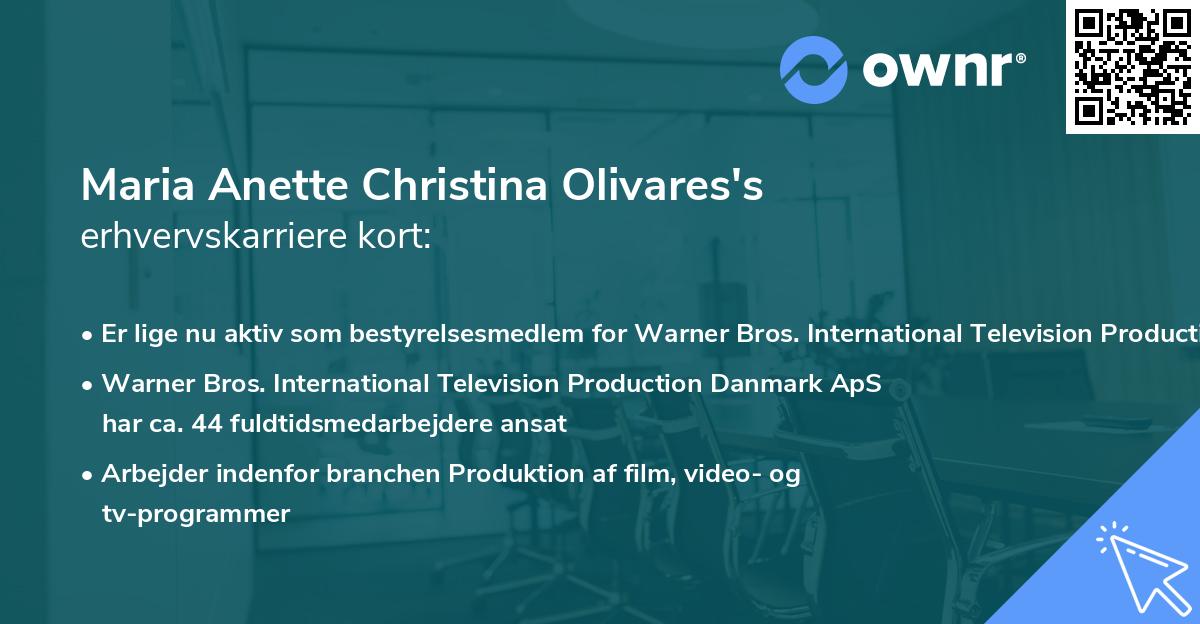 Maria Anette Christina Olivares's erhvervskarriere kort