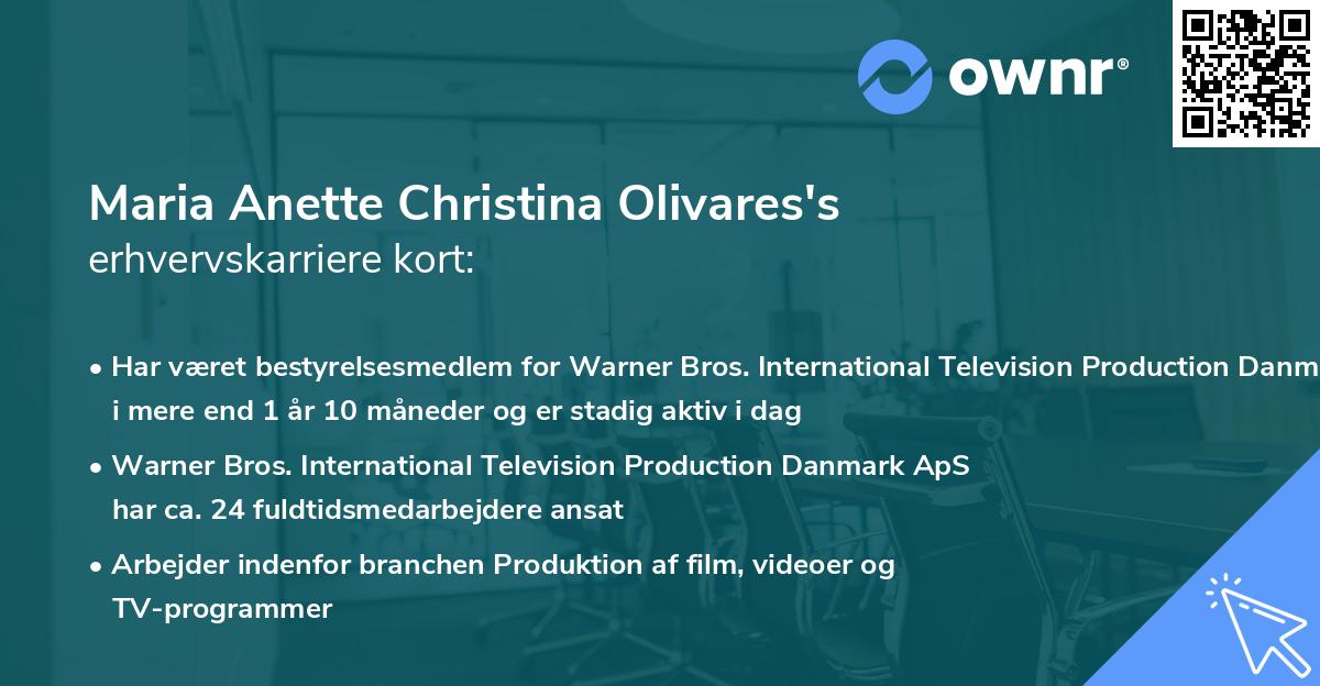 Maria Anette Christina Olivares's erhvervskarriere kort