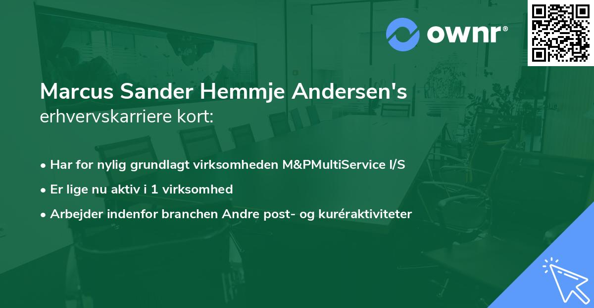 Marcus Sander Hemmje Andersen's erhvervskarriere kort