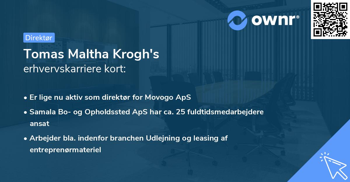 Tomas Maltha Krogh's erhvervskarriere kort