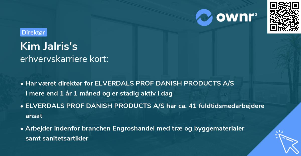 Kim Jalris's erhvervskarriere kort