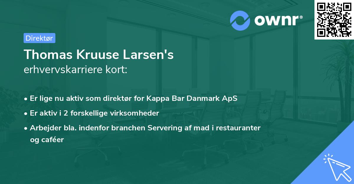 Thomas Kruuse Larsen's erhvervskarriere kort