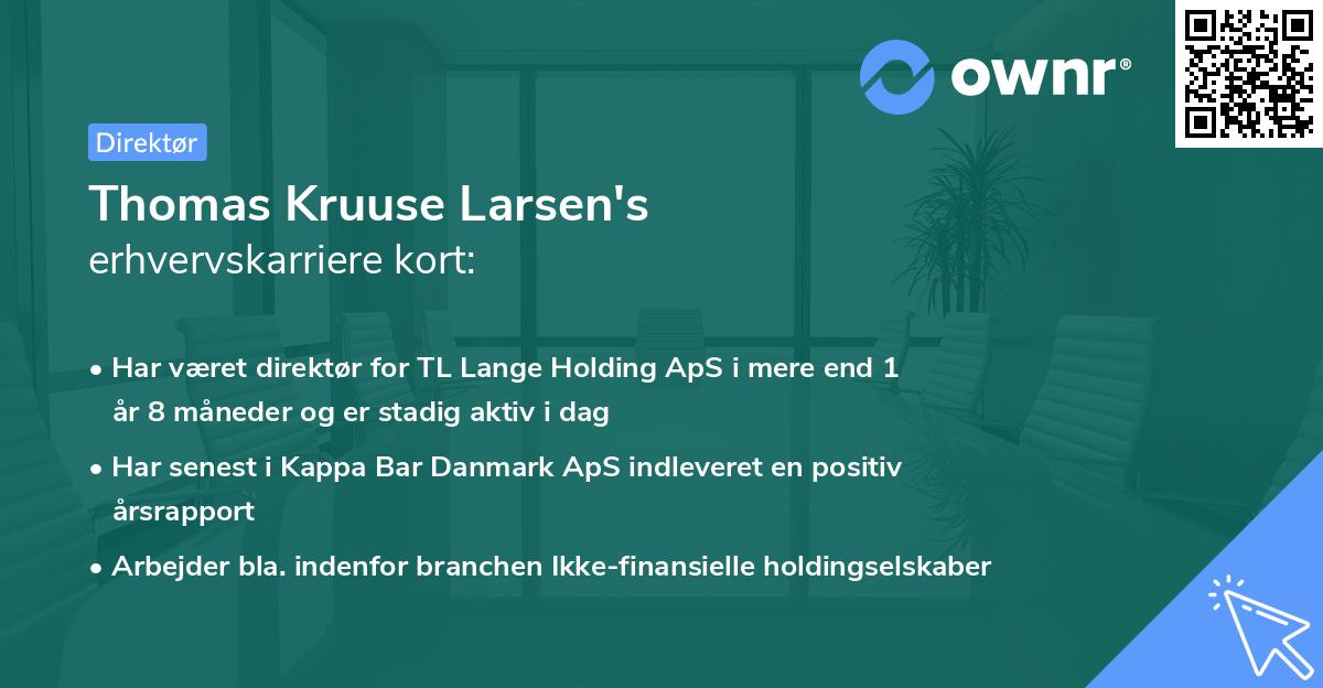 Thomas Kruuse Larsen's erhvervskarriere kort