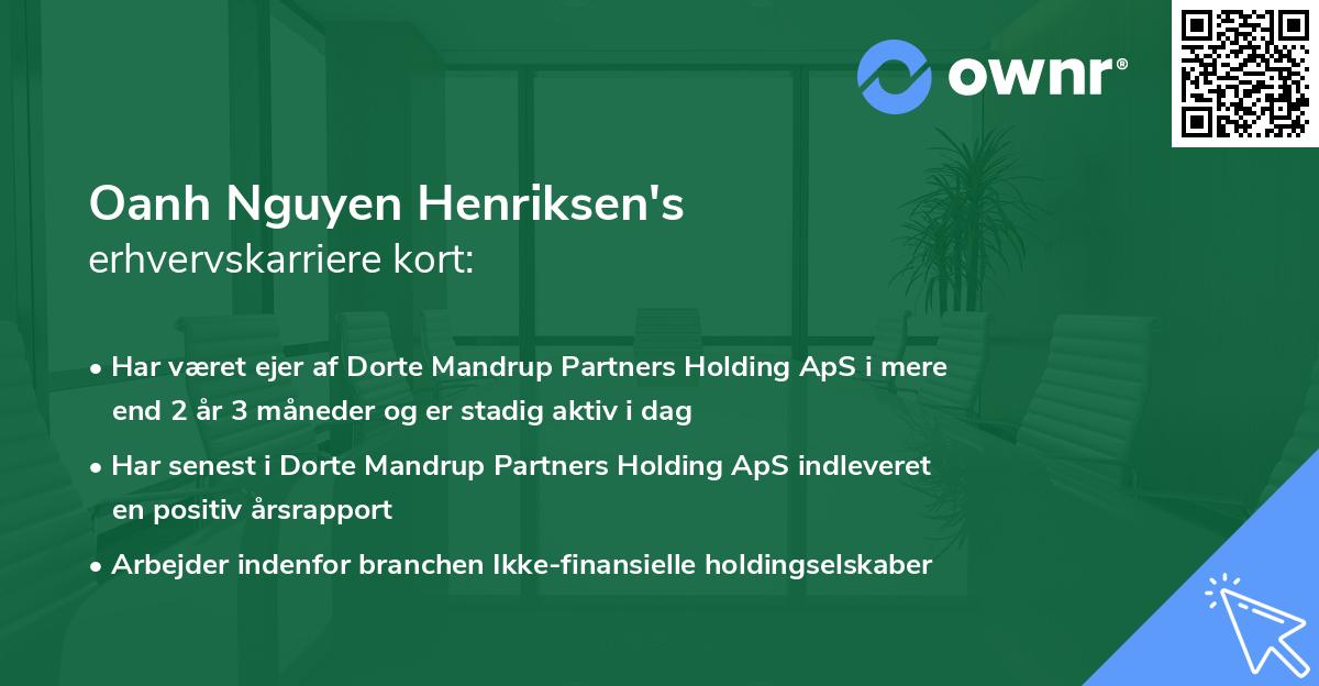Oanh Nguyen Henriksen's erhvervskarriere kort