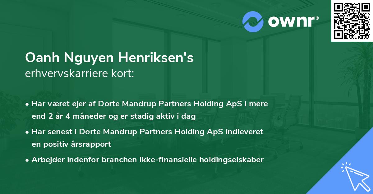 Oanh Nguyen Henriksen's erhvervskarriere kort