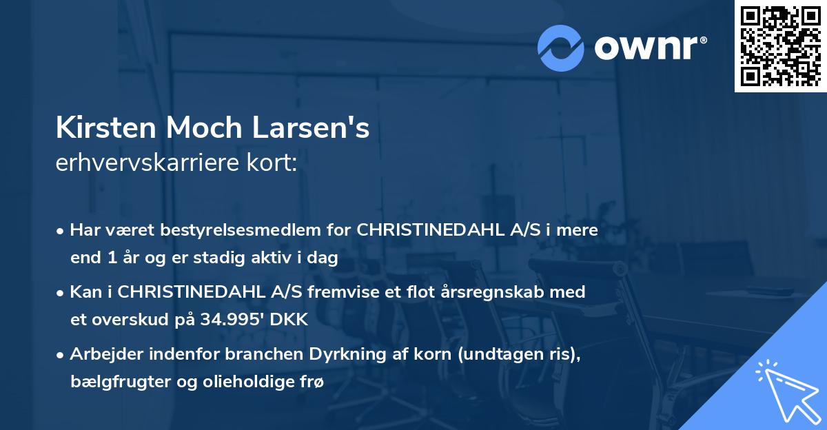 Kirsten Moch Larsen's erhvervskarriere kort