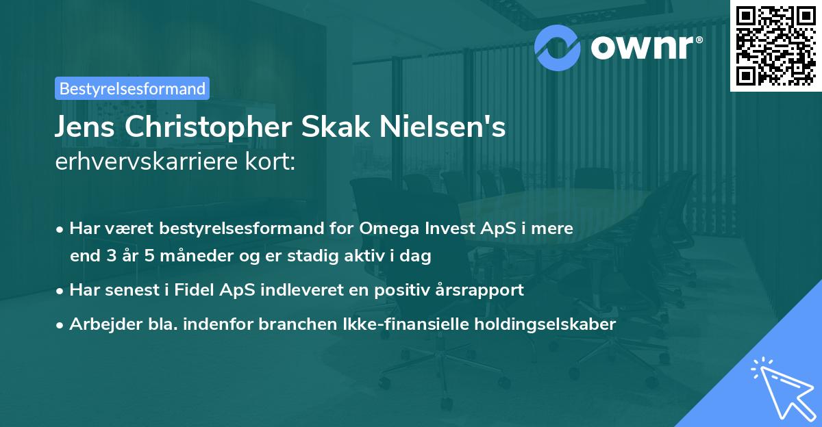 Jens Christopher Skak Nielsen's erhvervskarriere kort