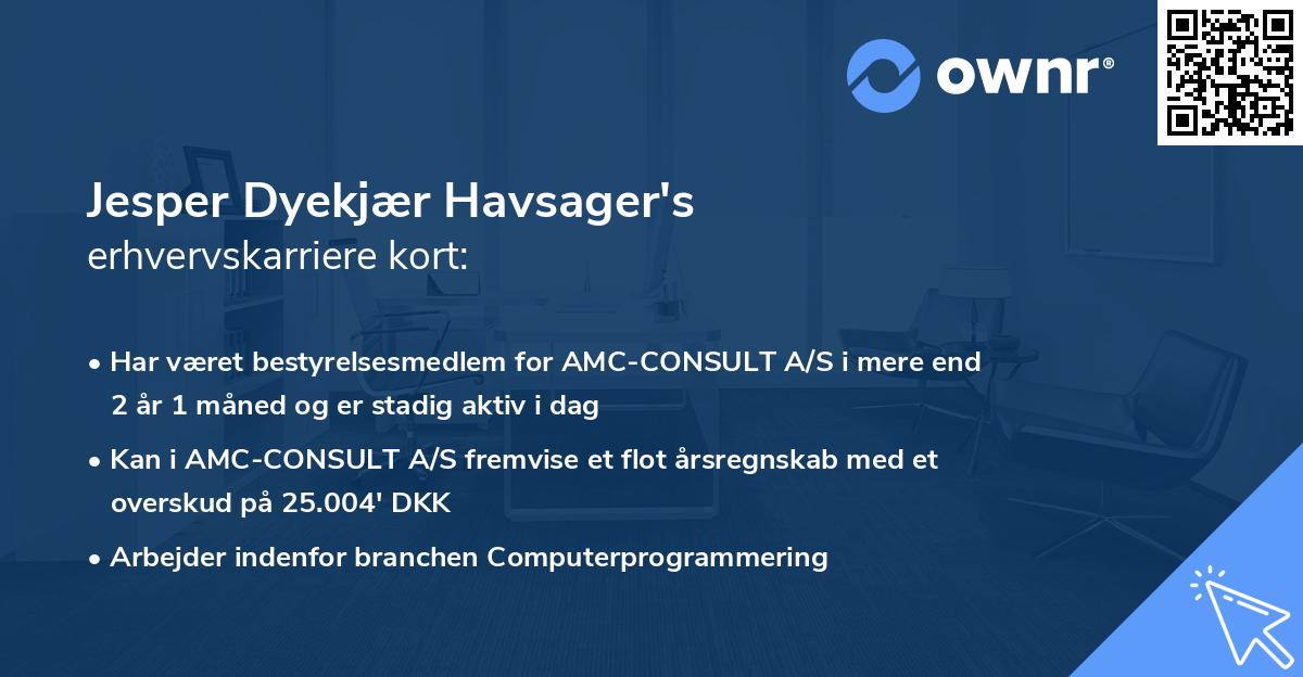Jesper Dyekjær Havsager's erhvervskarriere kort
