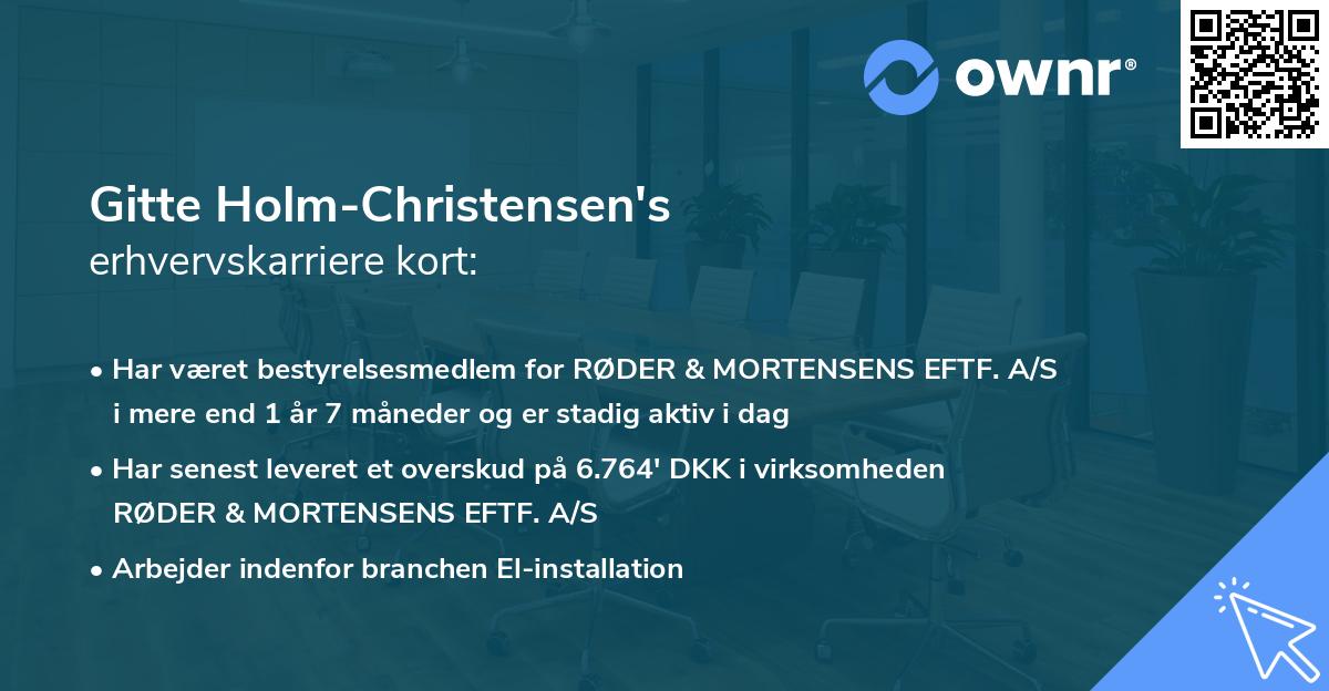 Gitte Holm-Christensen's erhvervskarriere kort