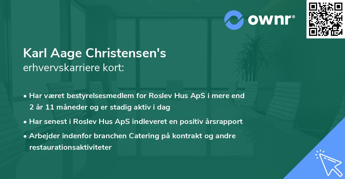 Karl Aage Christensen's erhvervskarriere kort