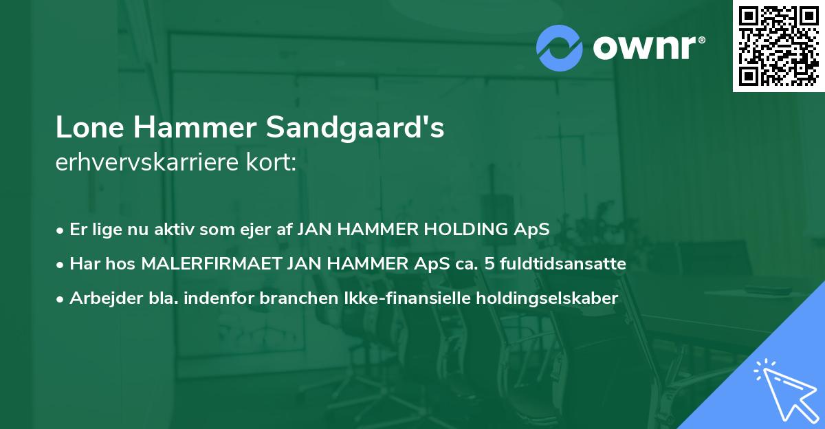 Lone Hammer Sandgaard's erhvervskarriere kort