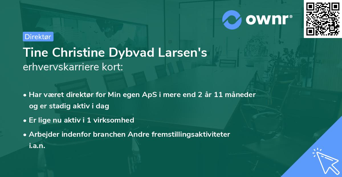 Tine Christine Dybvad Larsen's erhvervskarriere kort