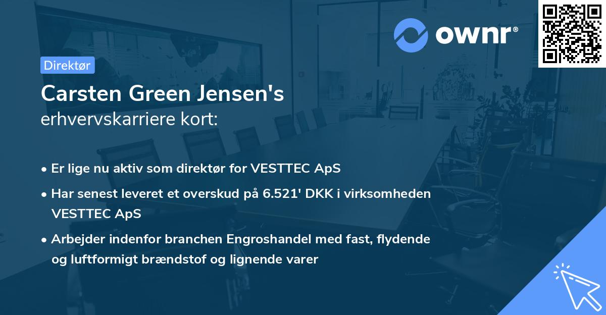 Carsten Green Jensen's erhvervskarriere kort