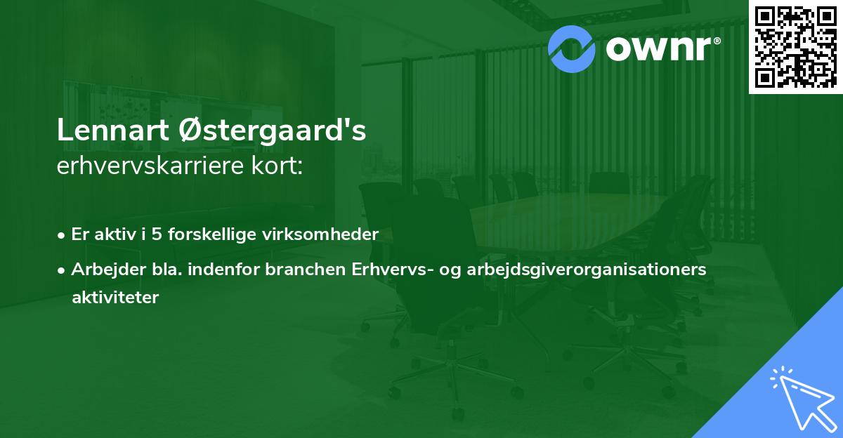 Lennart Østergaard's erhvervskarriere kort