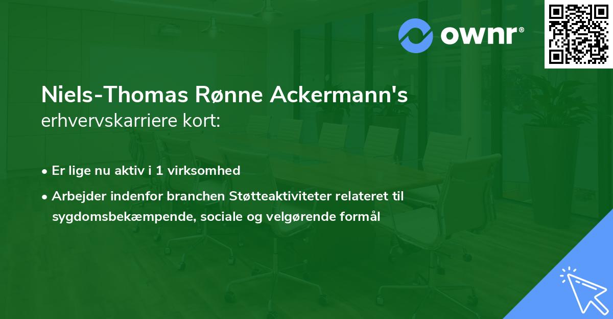 Niels-Thomas Rønne Ackermann's erhvervskarriere kort