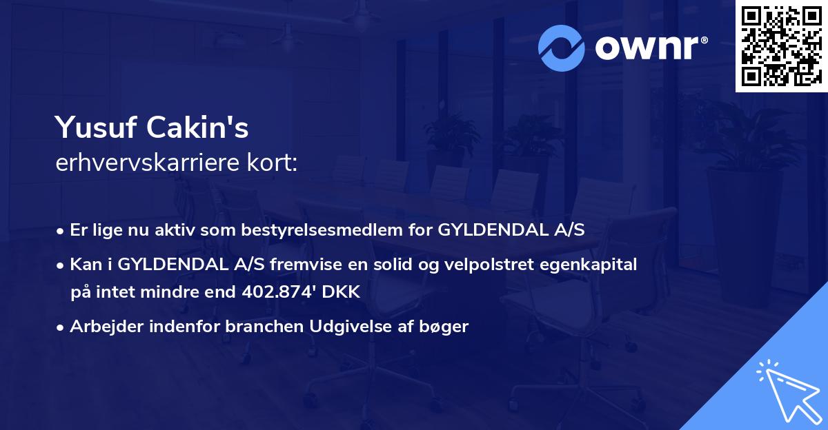 Yusuf Cakin's erhvervskarriere kort
