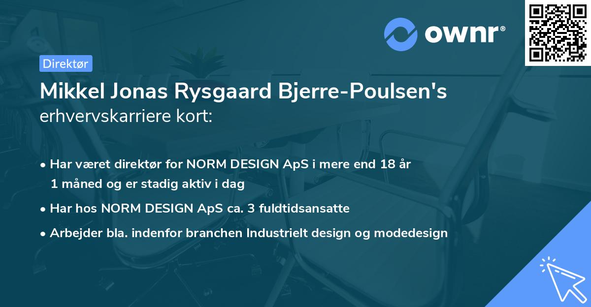 Mikkel Jonas Rysgaard Bjerre-Poulsen's erhvervskarriere kort